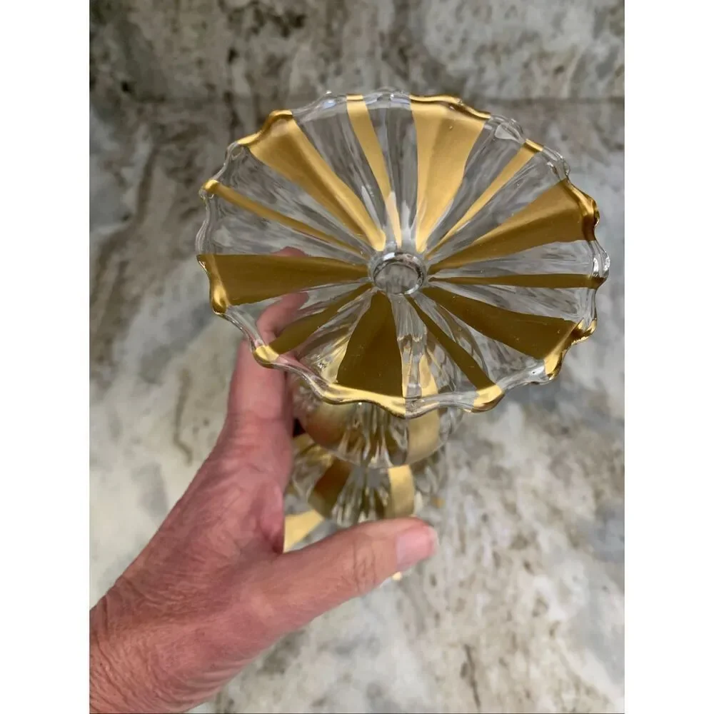 Candleholder Gold Bubble Glass Holder #festive #candle #holiday